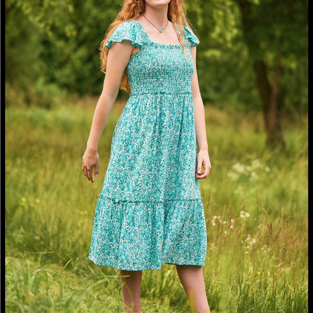 April Cornell NWT Meadow Dress in Aqua- Size XS
